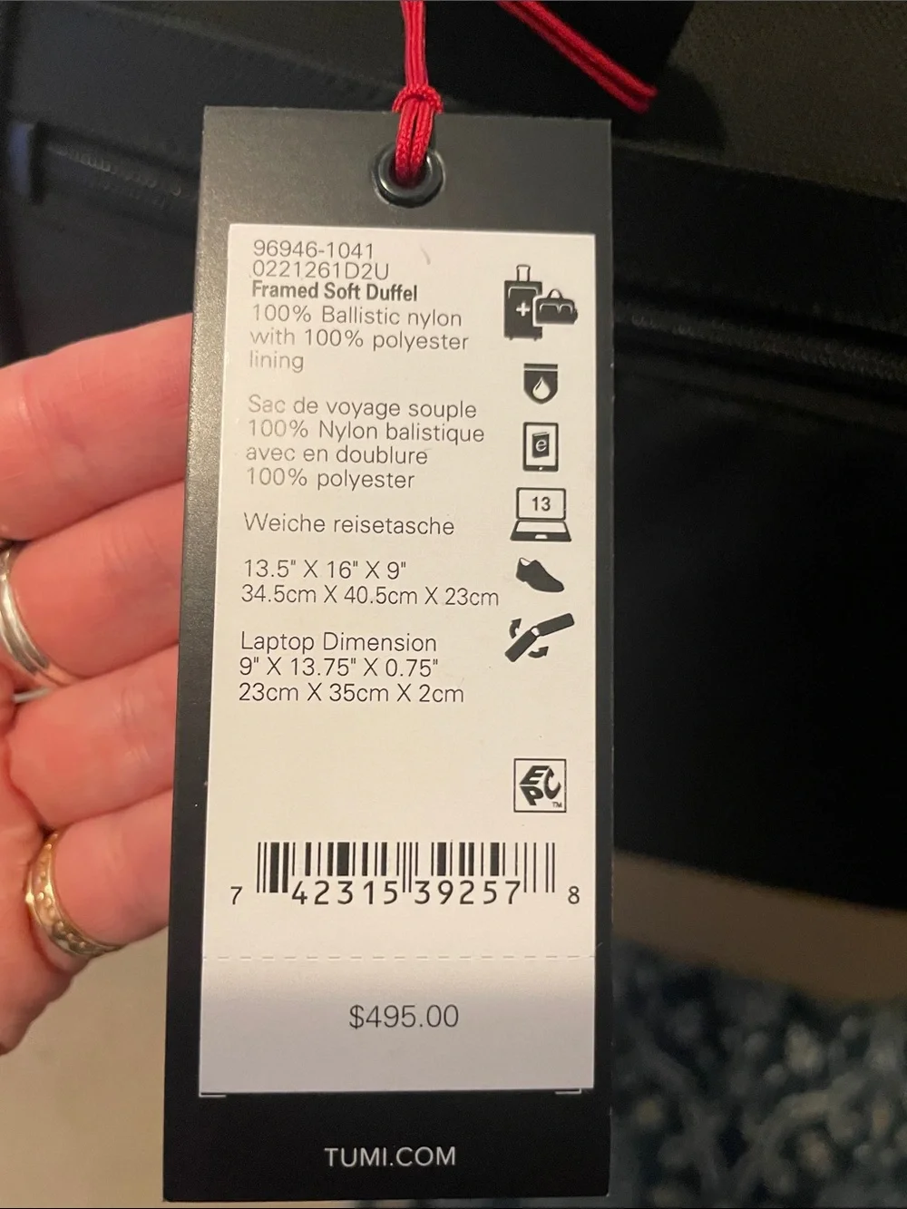 Tumi duffel bag